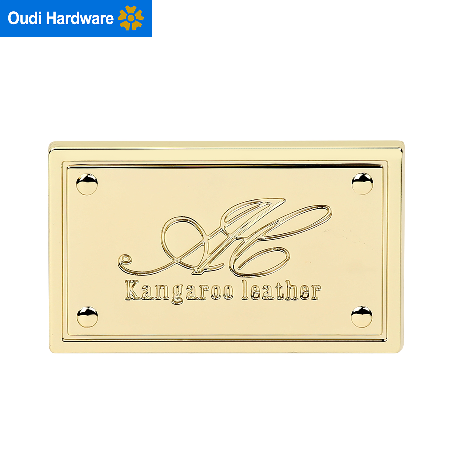 metal label gold plated metal letters logos for handbags
